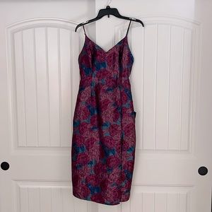 Lulus Floral Print Jacquard Midi Dress